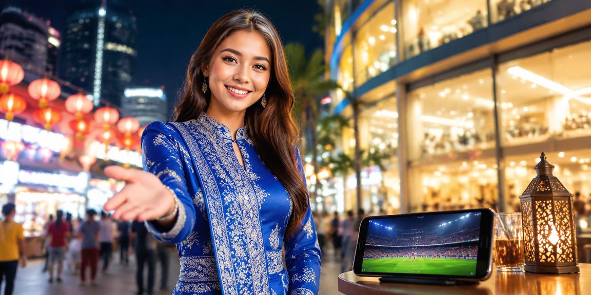 Pengguna wanita berpakaian baju kurung bermain kasino mudah alih di Kuala Lumpur